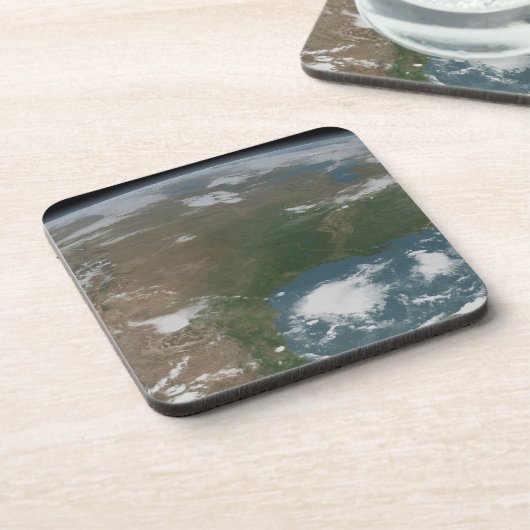 Panoramische planeet Aarde en de VS. 2 Bier Onderzetter (Linkerzijde)