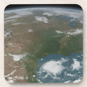 Panoramische planeet Aarde en de VS. 2 Bier Onderzetter