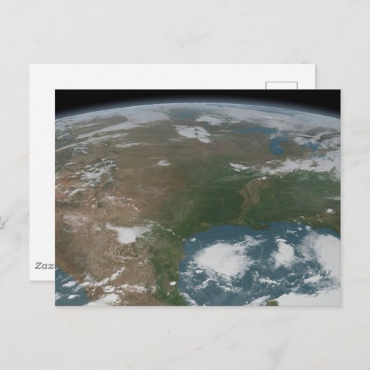 Panoramische planeet Aarde en de VS. 2 Briefkaart (Voorkant / Achterkant)