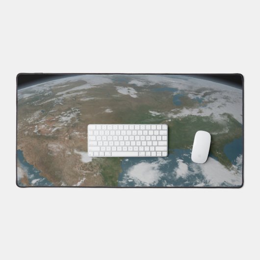 Panoramische planeet Aarde en de VS. 2 Bureaumat (Keyboard & Muis)