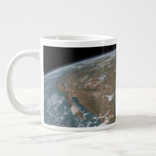 Panoramische planeet Aarde en de VS. 2 Grote Koffiekop