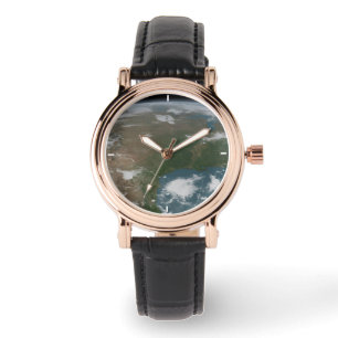 Panoramische planeet Aarde en de VS. 2 Horloge