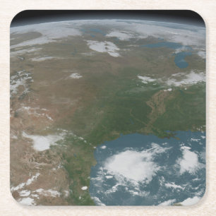 Panoramische planeet Aarde en de VS. 2 Kartonnen Onderzetters