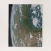 Panoramische planeet Aarde en de VS. 2 Legpuzzel (Verticaal)