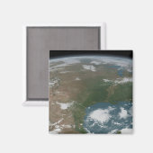 Panoramische planeet Aarde en de VS. 2 Magneet (Voorkant / Achterkant)