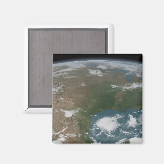 Panoramische planeet Aarde en de VS. 2 Magneet (Voorkant / Achterkant)