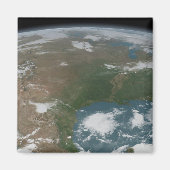 Panoramische planeet Aarde en de VS. 2 Magneet (Voorkant)