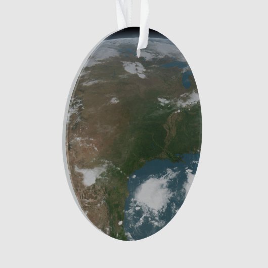 Panoramische planeet Aarde en de VS. 2 Ornament (voorkant)