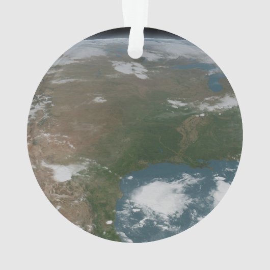 Panoramische planeet Aarde en de VS. 2 Ornament (achterkant)