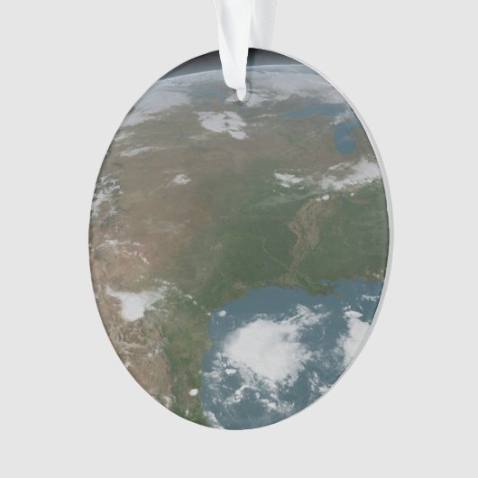 Panoramische planeet Aarde en de VS. 2 Ornament (voorkant)