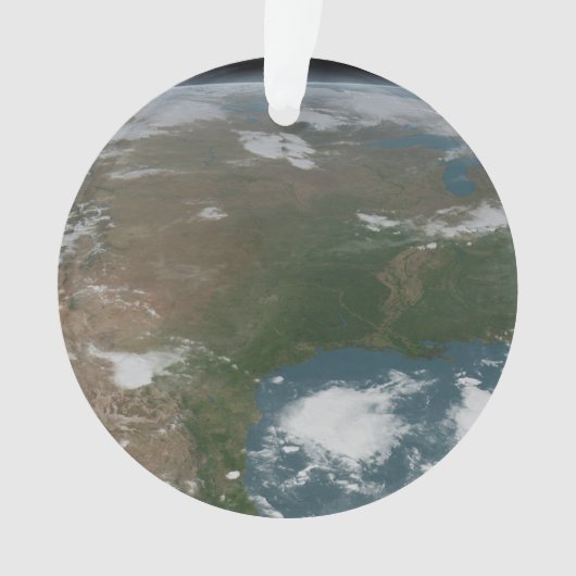 Panoramische planeet Aarde en de VS. 2 Ornament (voorkant)