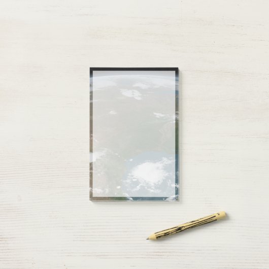 Panoramische planeet Aarde en de VS. 2 Post-it® Notes (Op bureau)