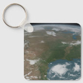 Panoramische planeet Aarde en de VS. 2 Sleutelhanger (Voorkant)