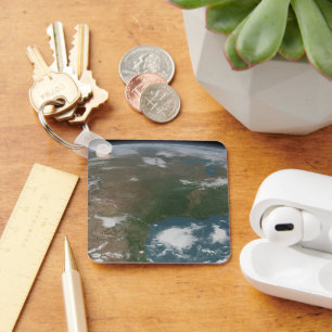 Panoramische planeet Aarde en de VS. 2 Sleutelhanger