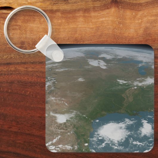 Panoramische planeet Aarde en de VS. 2 Sleutelhanger (Voorkant)