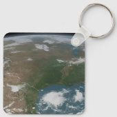 Panoramische planeet Aarde en de VS. 2 Sleutelhanger (Achterkant)