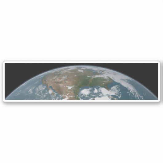 Panoramische planeet Aarde en de VS. 2 Sticker (Voorkant)