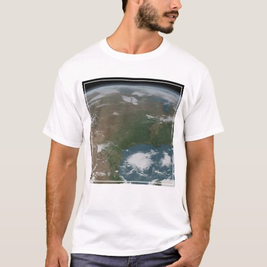 Panoramische planeet Aarde en de VS. 2 T-shirt (Voorkant)