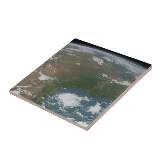 Panoramische planeet Aarde en de VS. 2 Tegeltje (Zijkant)