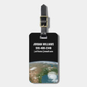 Panoramische planeet Aarde en de VS. Bagagelabel (Voorkant verticaal)