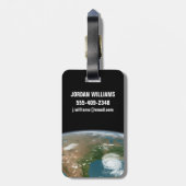 Panoramische planeet Aarde en de VS. Bagagelabel (Achterkant verticaal)