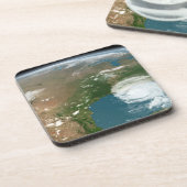 Panoramische planeet Aarde en de VS. Bier Onderzetter (Linkerzijde)