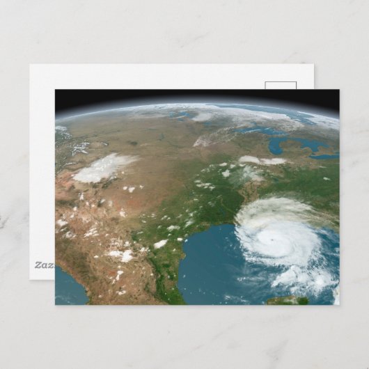 Panoramische planeet Aarde en de VS. Briefkaart (Voorkant / Achterkant)