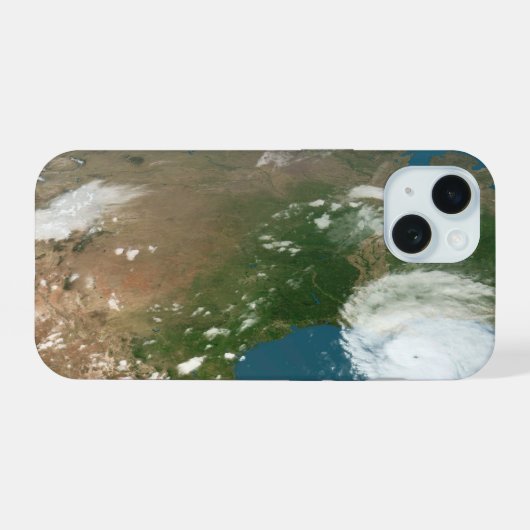 Panoramische planeet Aarde en de VS. iPhone 15 Case (Achterkant horizontaal)