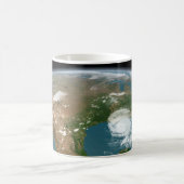 Panoramische planeet Aarde en de VS. Koffiemok (Center)