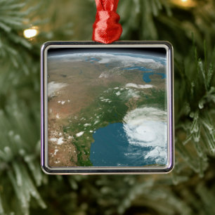 Panoramische planeet Aarde en de VS. Metalen Ornament