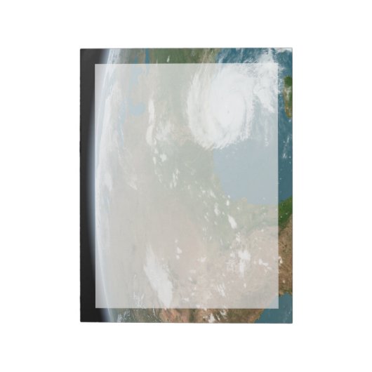 Panoramische planeet Aarde en de VS. Notitieblok (Linkerzijde)