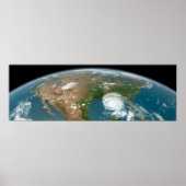 Panoramische planeet Aarde en de VS. Poster (Voorkant)
