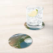 Panoramische planeet Aarde en de VS. Ronde Kartonnen Onderzetter (Insitu)