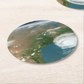 Panoramische planeet Aarde en de VS. Ronde Kartonnen Onderzetter (Gebogen)