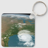 Panoramische planeet Aarde en de VS. Sleutelhanger (Achterkant)