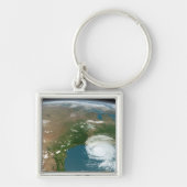 Panoramische planeet Aarde en de VS. Sleutelhanger (Voorkant)