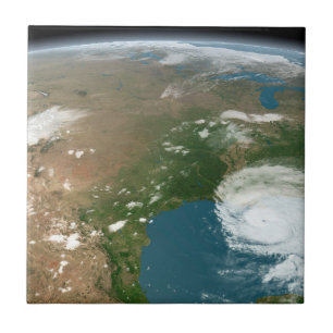 Panoramische planeet Aarde en de VS. Tegeltje