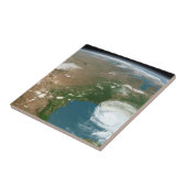 Panoramische planeet Aarde en de VS. Tegeltje (Zijkant)