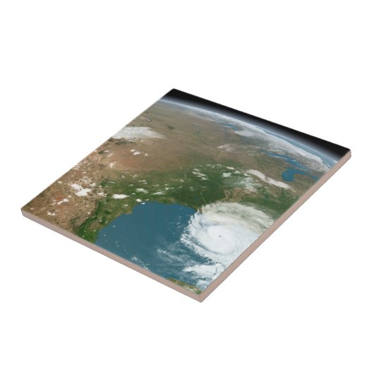 Panoramische planeet Aarde en de VS. Tegeltje (Zijkant)