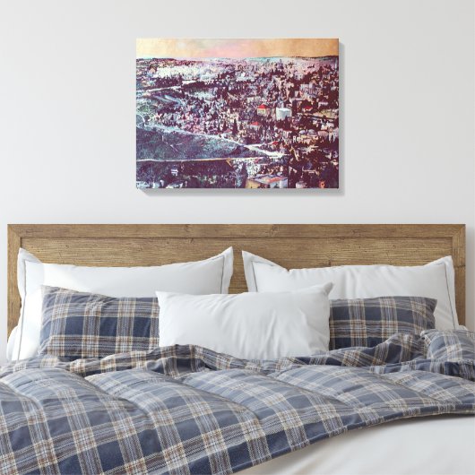 Panoramische pracht van Jeruzalem Canvas Afdruk (Insitu (Slaapkamer))