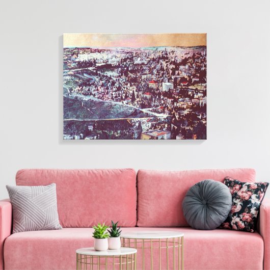 Panoramische pracht van Jeruzalem Canvas Afdruk (Insitu (Woonkamer))