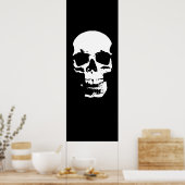 Panoramische schedel Poster - Zwart & Wit Pop Art (Keuken)