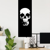 Panoramische schedel Poster - Zwart & Wit Pop Art (Thuiskantoor)