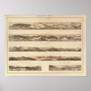 Panoramische Uitzichten van de berg Washington Poster
