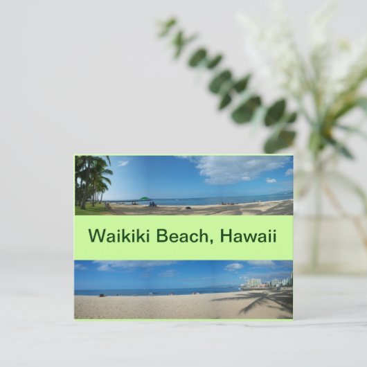 Panoramische Uitzichten van Waikiki Beach Hawaii Briefkaart (Staand voorkant)