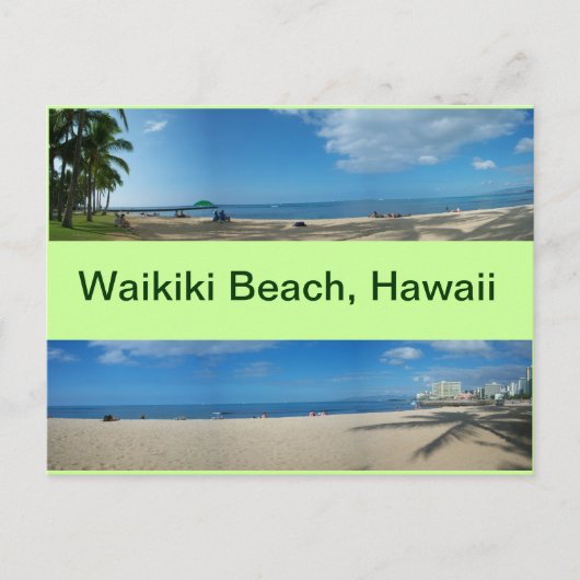 Panoramische Uitzichten van Waikiki Beach Hawaii Briefkaart (Voorkant)