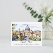 Panoramische waterverf van de Sint-Pietersbasiliek Briefkaart (Staand voorkant)