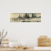 Panoramische Winterscène op Kelleys Island Poster (Keuken)