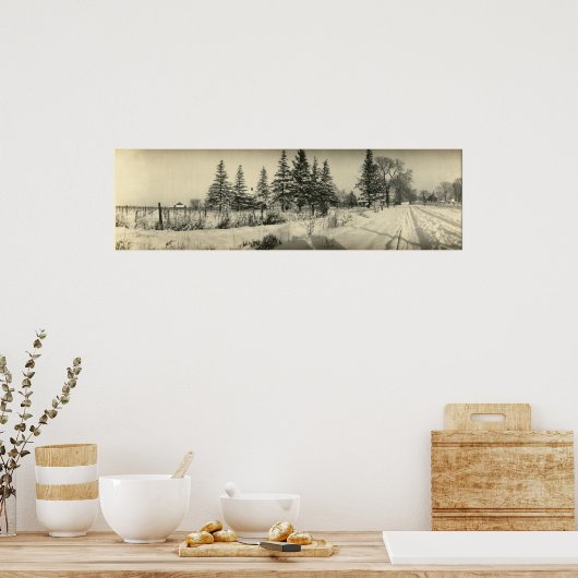  Panoramische Winterscène op Kelleys Island Poster (Keuken)