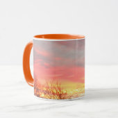 Panoramische winterzonsondergang/zonnestische Mok (Voorkant links)